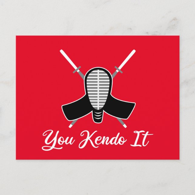 You Kendo It - rolig Kendo Aikido skämt grafisk de Vykort (Framsida)