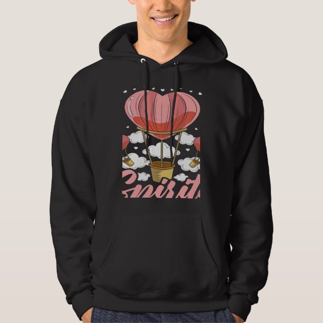 You Lift My Spirits Aeronaut Balloonist Hot Air Ba Hoodie (Framsida)