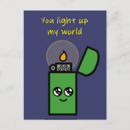 "You Light Up My World" vykort