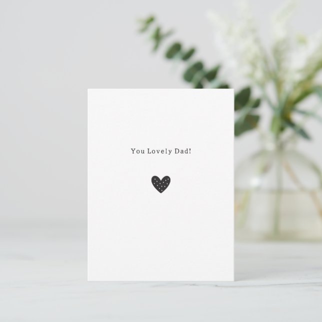 You Lovely Dad Quote Black Heart Card Vykort (Stående Fram)