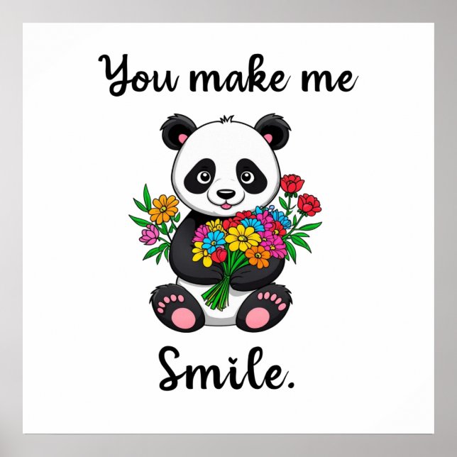 You Make Me Smile Cute Panda Poster (Framsidan)