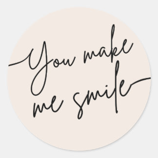 “You Make Me Smile” Söt uppmuntrande dekal Runt Klistermärke