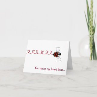 You Make My Heart Buzz Bee Valentine Card Tack Kort