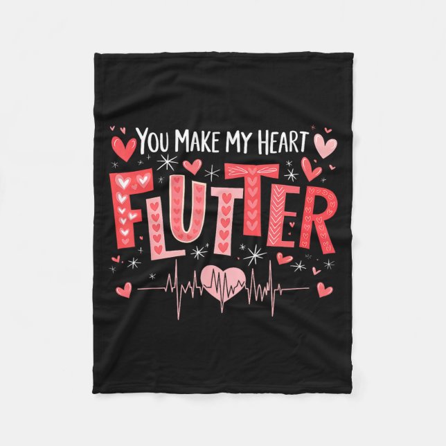 You Make My Heart Flutter Cardiac Nurse Valentine  Fleecefilt (Framsidan)