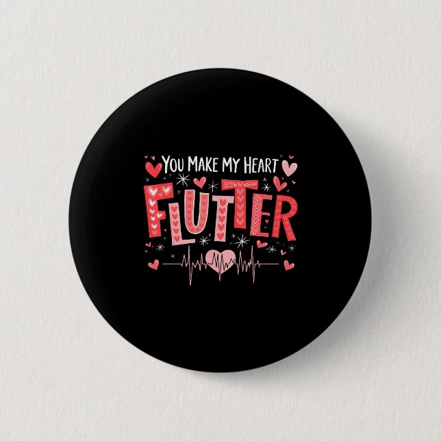 You Make My Heart Flutter Cardiac Nurse Valentine  Knapp (Framsida)
