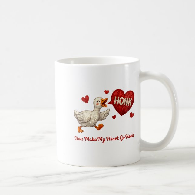 You Make My Heart Go Honk Funny Goose Valentine Sa Kaffemugg (Höger)