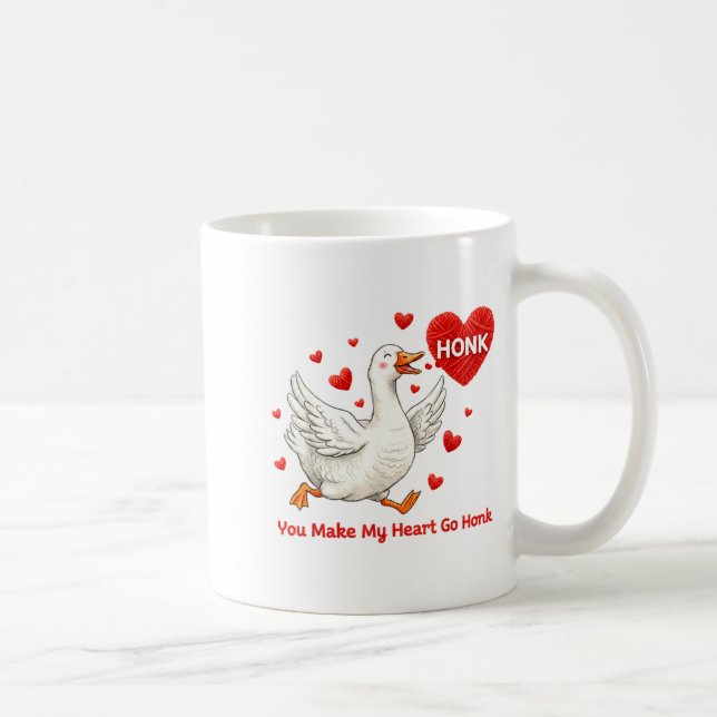 You Make My Heart Go Honk Funny Goose Valentine Sa Kaffemugg (Höger)