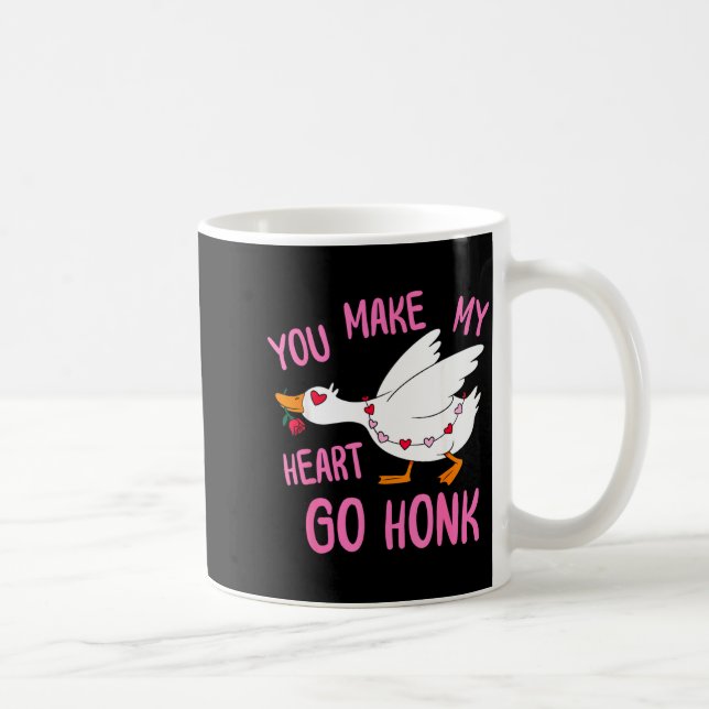 You Make My Heart Go Honk Funny Goose Valentine Sa Kaffemugg (Höger)