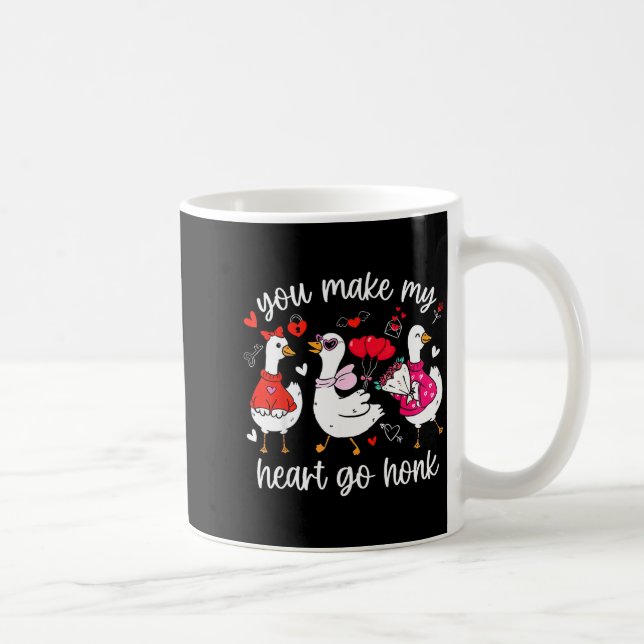 You Make My Heart Go Honk Funny Silly Valentine Go Kaffemugg (Höger)