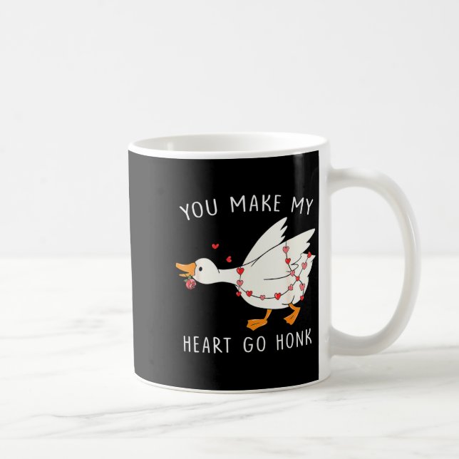 You Make My Heart Go Honk Goose Valentine's Day  Kaffemugg (Höger)