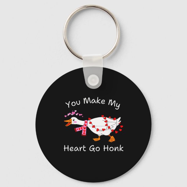 You Make My Heart Go Honk Valentine Goose Heart Si Nyckelring (Framsida)