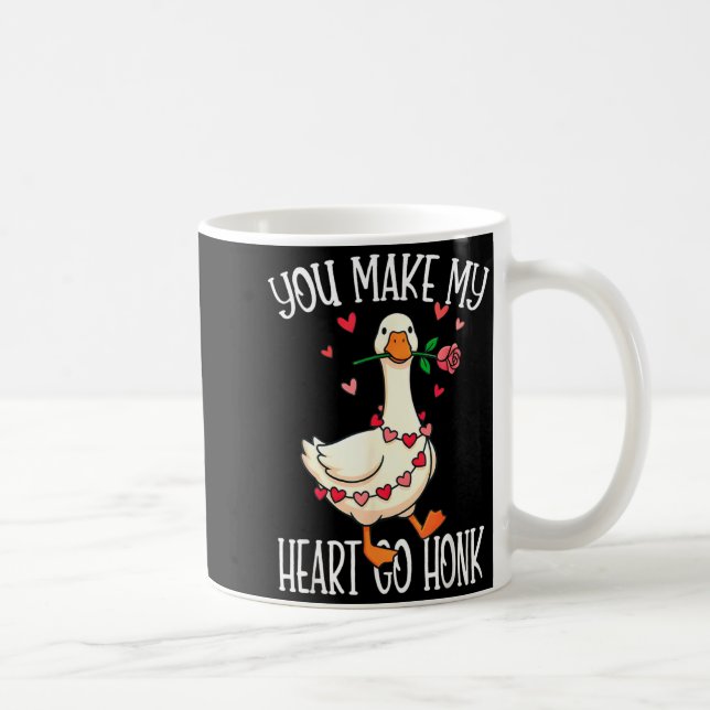 You Make My Heart Go Honk Valentine Goose  Kaffemugg (Höger)