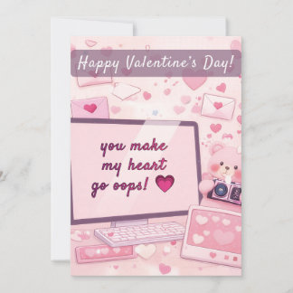 you make my heart go oops! 💗 Valentine's Card Julkort