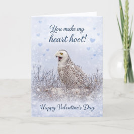 You Make My Heart Hoot: Snowy Owl Valentine’s Day Helgkort