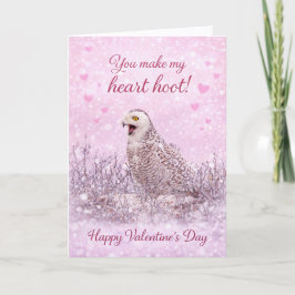 You Make My Heart Hoot: Snowy Owl Valentine’s Day Helgkort