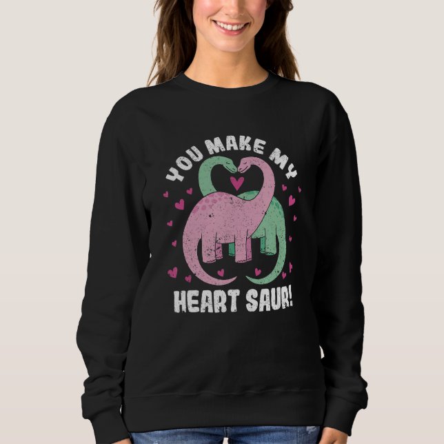 You Make My Heart Saur Cute Dinosaur Valentine's D T Shirt (Framsida)