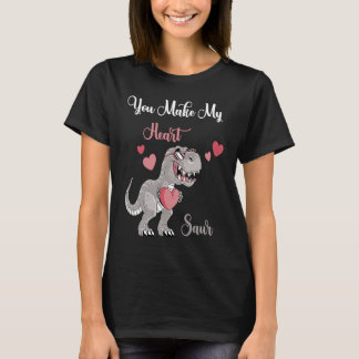 You Make My Heart Saur Valentines Day rex Date Nig T Shirt