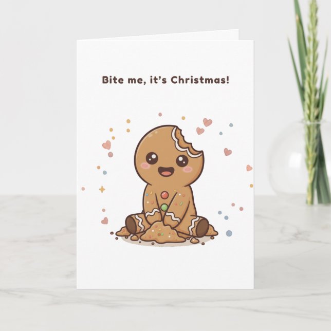 You Make My Holidays Puchi Gingerbread Card Kort (Framsida)