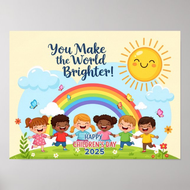 You Make the World Brighter Children’s Day Poster (Framsidan)