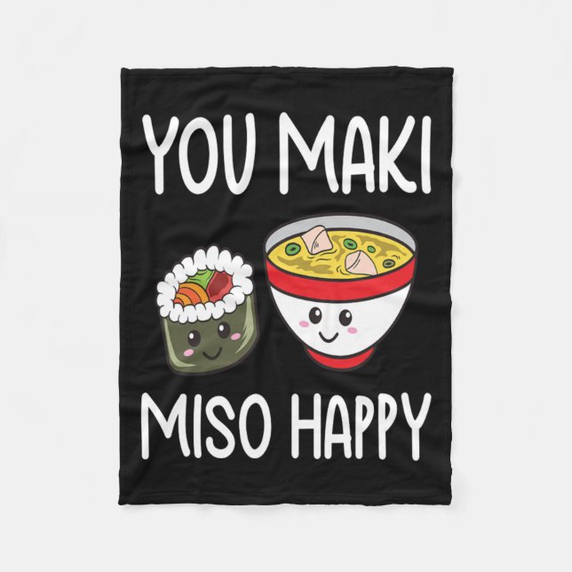 You Maki Miso Happy Sushi Lover Gifts Valentine Fleecefilt (Framsidan)