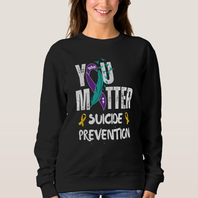 You Matter 988 Suicide Prevention Awareness Ribbon T Shirt (Framsida)