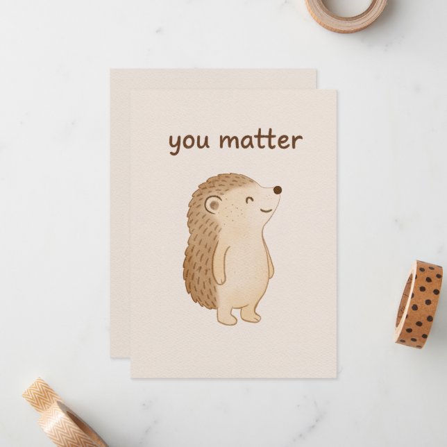 You Matter Hedgehog Note Cards Anteckningskort (Fram/Back In Situ)