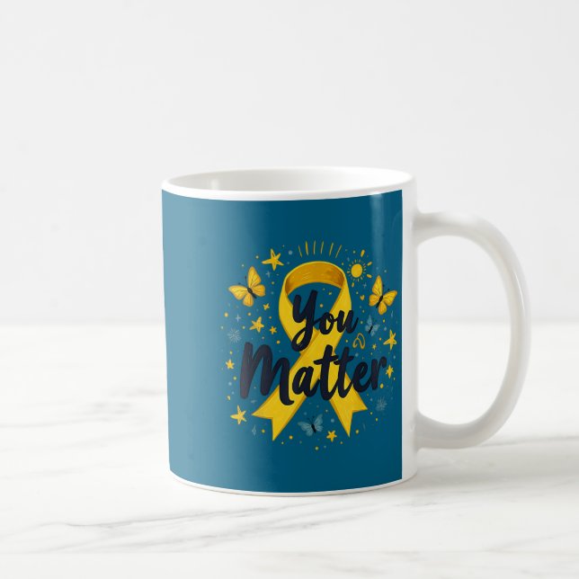 You Matther Suicide Prevention Awareness Yellow Ri Kaffemugg (Höger)