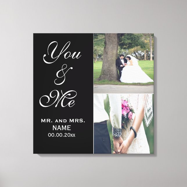 You & Me Bröllopsfototryck på Canvas (Framsida)