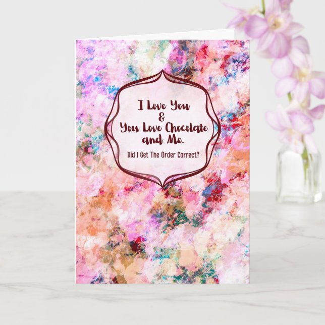 You, Me & Chocolate – Funny Anniversary  Kort (Orkide)