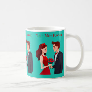 You + Me = Forever Romantic Couple Mug Kaffemugg