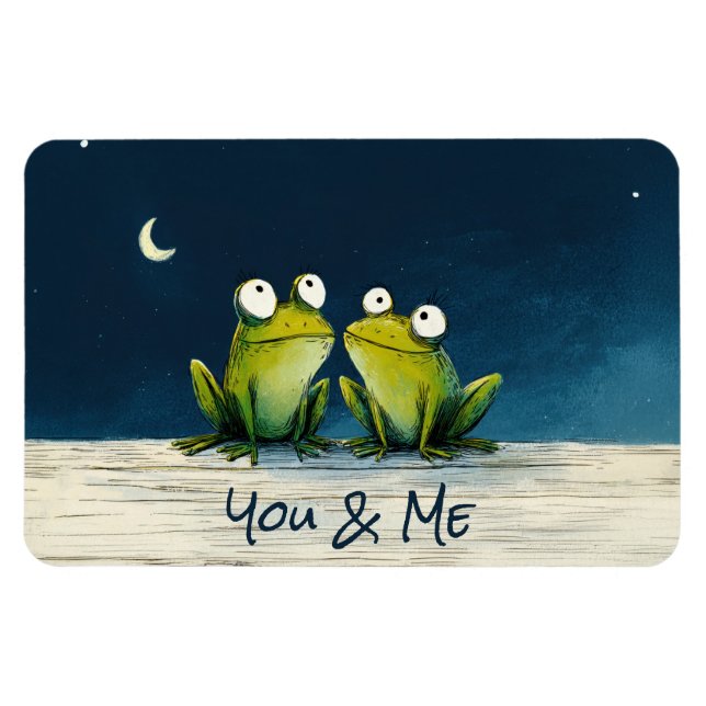 You & Me Grodor – Söt Romantisk Djurkonst Magnet (Horisontell)