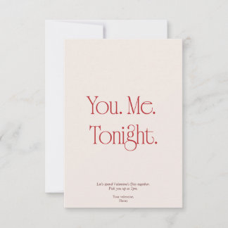 You. Me. Tonight. Valentine's Day Invitation Card Inbjudningar