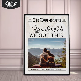 You & Me We Got This Custom Newspaper Wall Art Poster