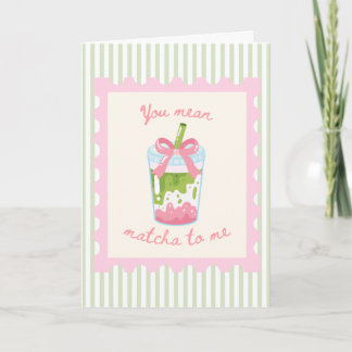 You Mean Matcha To Me-kort - Rosa och Grön Kort