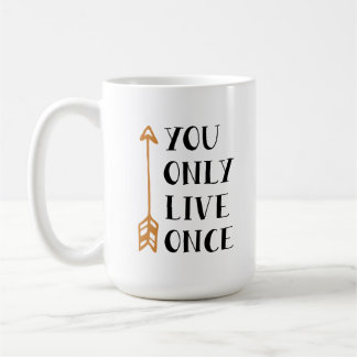 You Only Live Once – YOLO Arrow Design for T-Shirt Kaffemugg