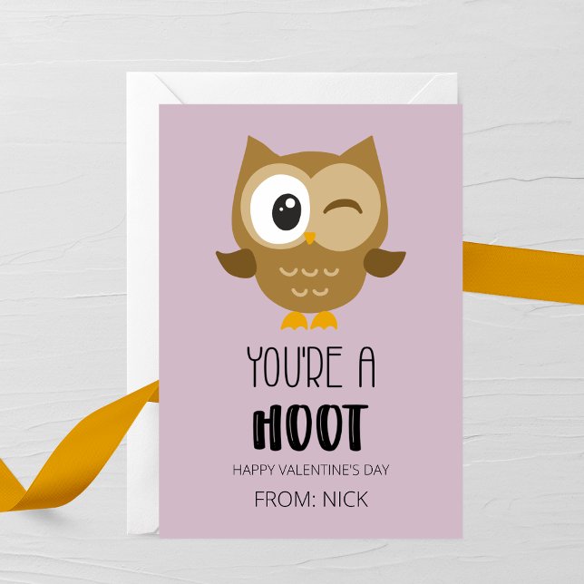 You’re a Hoot Kids Valentine’s Day Card Anteckningskort (Skapare uppladdad)