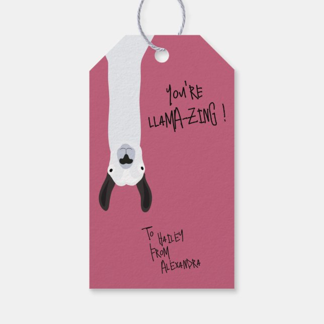You’re Llama-zing Funny Cute Llama Pun  Presentetikett (Baksidan)