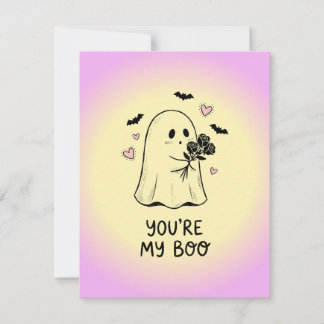 You’re My Boo Kawaii Cute Ghost Valentine  Julkort