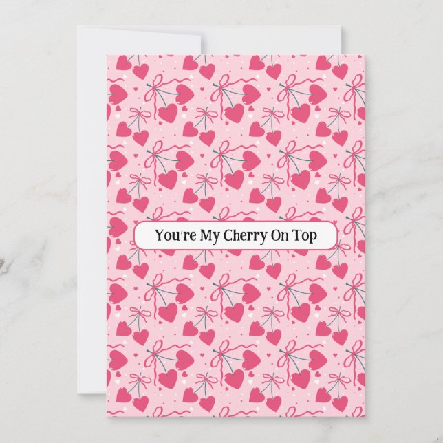 You’re My Cherry On Top Greeting Card | Cute Cherr Julkort (Framsida)