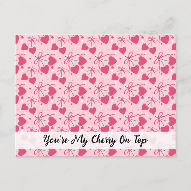 You’re My Cherry On Top Postcard | Cute Cherry Val Vykort (Framsida)