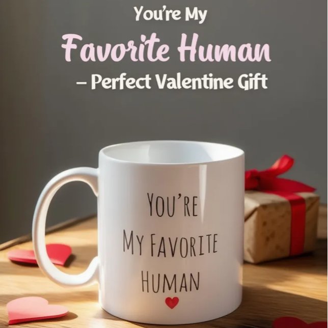 You’re My Favorite Human Valentine Mug – Costum Kaffemugg (Skapare uppladdad)