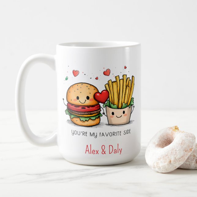 You’re My Favorite Side Cute Burger Mug Kaffemugg (Med munk)