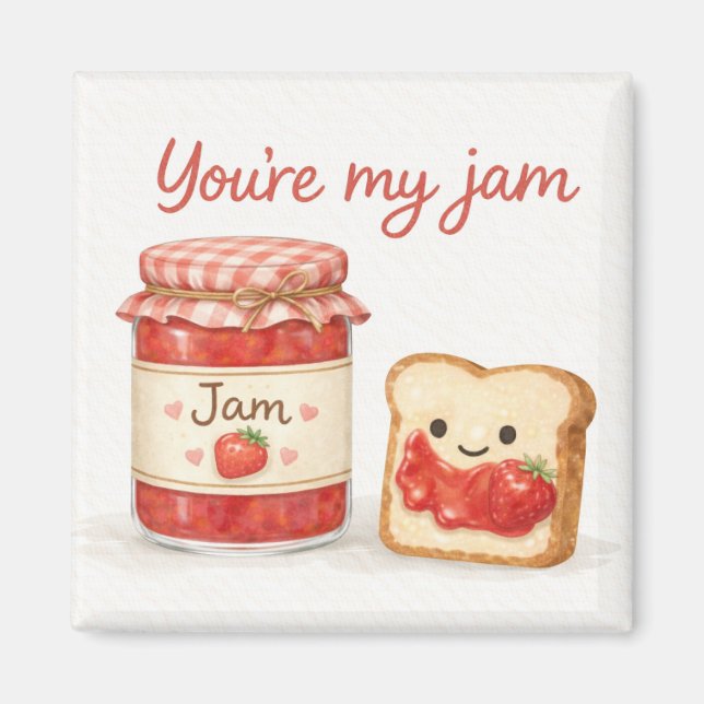 You’re My Jam Cute Jam and Toast Love Magnet (Framsidan)