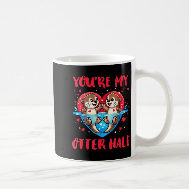 You’re My Otter Half Valentine Funny Love Pun Cute Kaffemugg (Höger)
