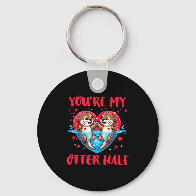 You’re My Otter Half Valentine Funny Love Pun Cute Nyckelring (Framsida)