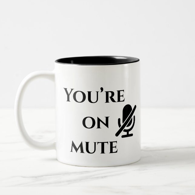 You’re on mute” Home Office Survival Mug Två-Tonad Mugg (Vänster)
