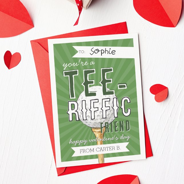 You’re Tee-rific Golf Valentine Classroom Card Inbjudningar (Skapare uppladdad)