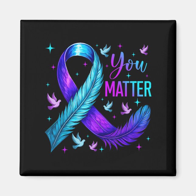 You Ribbon Bird Suicide Prevention Awareness  Magnet (Framsidan)
