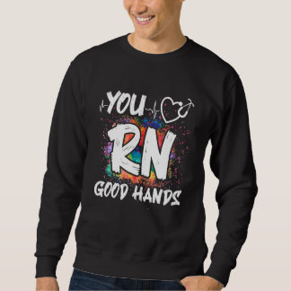 You Rn Good Hands Nursing Registered Nurse Lång Ärmad Tröja
