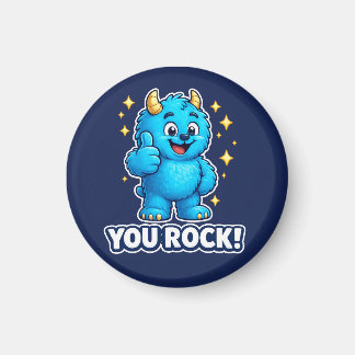 You Rock Blå Monster Tummen Upp Stjärna Märke Magnet